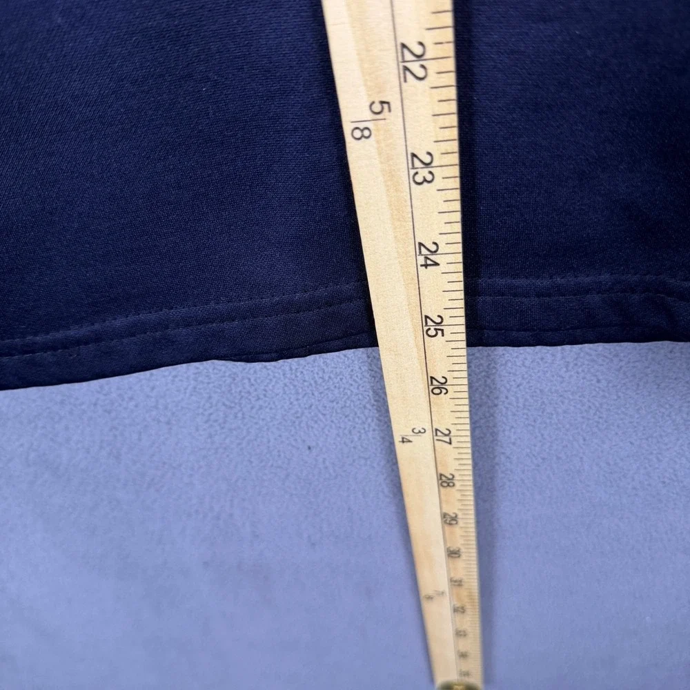 Olympic Mens L Made In USA Mock Neck Navy‎ Full Zip Long Sleeve Fleece Vintage